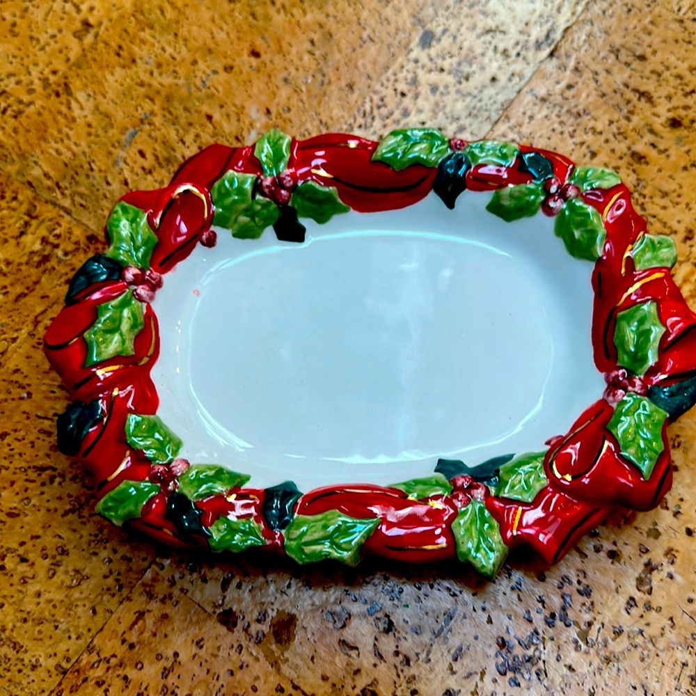 Ceramic Christmas dish. See photos.